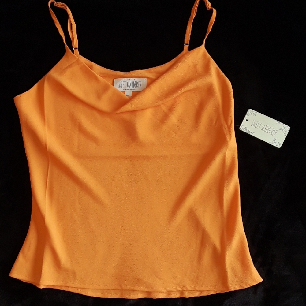 NWT Sweet Wanderer orange tank size L